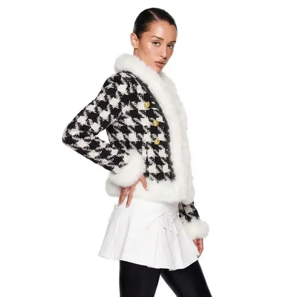 Rockstar Black Faux Fur Coat Mob Wife Aesthetic - Picture 5 of 5